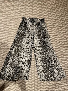 Beach Bunny Black and White Animal-Print Wide Leg Pants